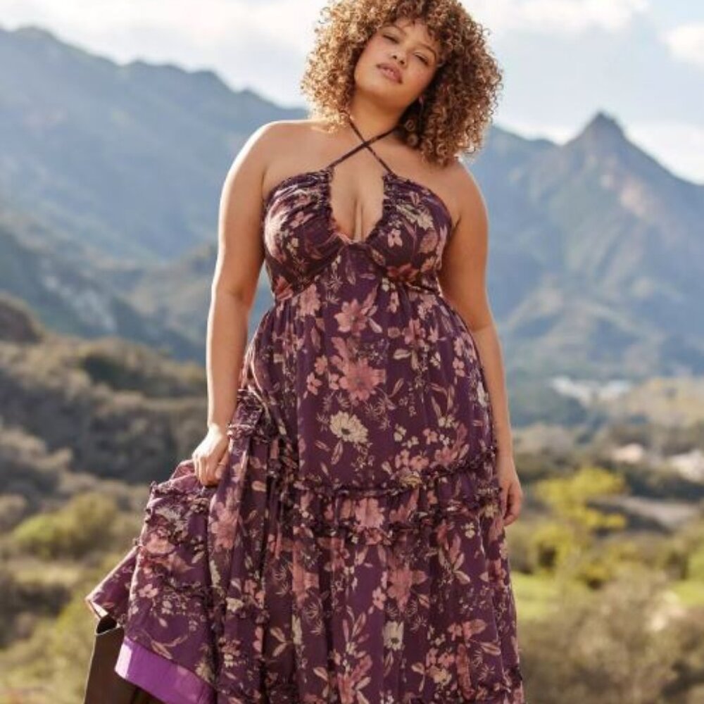NWT Halter Bow Maxi Dress